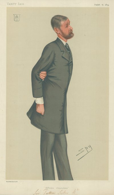 Sir Tatton Sykes, Vijftien kerken, 23 augustus 1879, Vanity Fair cartoon door Leslie Matthew Ward